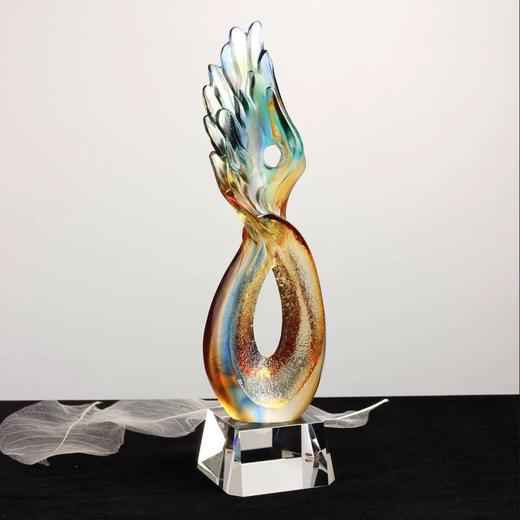 飞翔之翼琉璃纪念品定做水晶奖杯定制新款奖杯 企业年会奖杯 商品图3