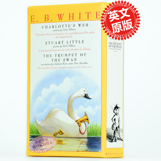 【中商原版】E.B. White E.B.怀特经典儿童文学3册 夏洛特的网 精灵鼠小弟 吹小号的天鹅 纽伯瑞奖 英文原版小初文学夏洛的网 商品图1