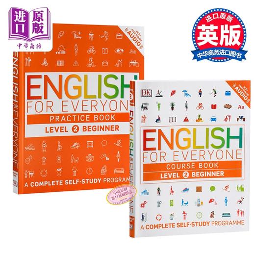 {小花生网推荐}人人学英语系列2 课本+练习册 2册套装 英文原版 english for everyone Level2 Beginner英语初级自学书籍 在线音频 商品图0