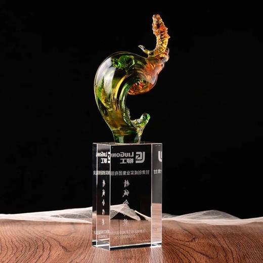 力争上游琉璃奖杯定制创意琉璃摆件纪念品定制企业年会表彰奖品 商品图1