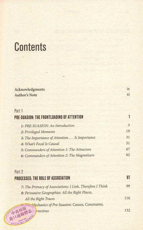 【中商原版】先发影响力 英文原版 Pre-Suasion : A Revolutionary Way to Influence and Persuade 书籍 商品图2