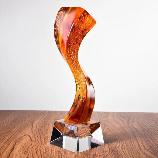 琉璃奖杯定制桌面摆件开业纪念品企业表彰奖品奖杯定做高档奖杯 商品图2