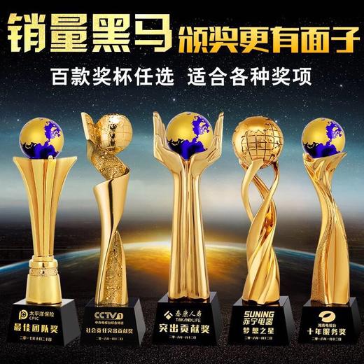 奖杯定制定做高档优秀员工奖品创意金属安斯卡小金人冠军奖杯刻字 商品图1