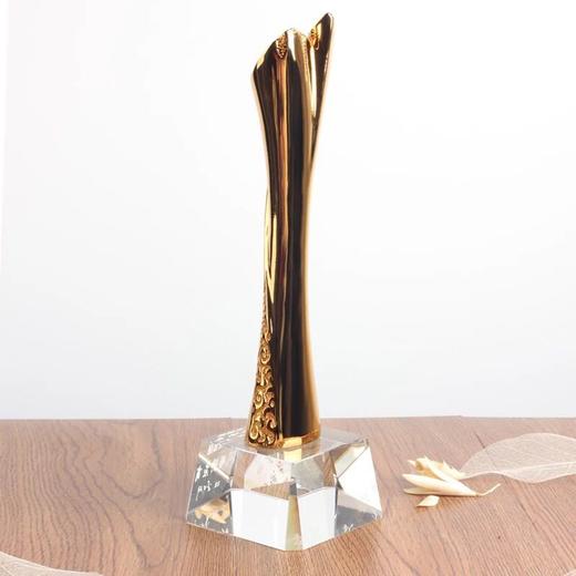 十周年纪念品定制金属奖杯创意奖品企业年会表彰用品刻字水晶奖杯 商品图3
