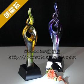 琉璃奖杯 定做水晶奖牌制作奖杯 定制水晶奖杯定做创意奖杯刻字