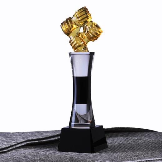 高档琉璃奖杯定制创意纪念奖杯定做企业庆典礼品定做企业比赛颁奖 商品图1