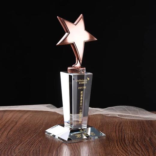 水晶奖杯定制金属奖杯创意五角星奖杯明日之星足球奖杯比赛奖杯 商品图1