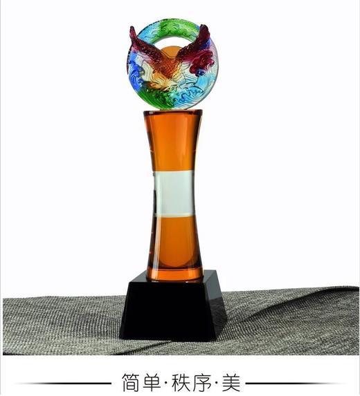 高档琉璃奖杯定制创意纪念奖杯定做企业庆典礼品定做企业比赛颁奖 商品图4