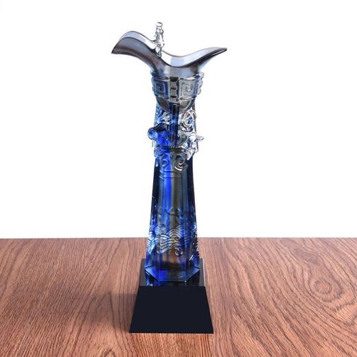 琉璃奖杯定制花纹奖杯纪念品定做传统古典花纹奖杯封侯加爵奖杯 商品图2