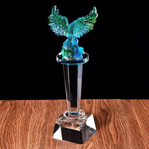 大展宏图创意琉璃奖杯定做高档水晶奖杯定制公司颁奖刻字制作 商品图2