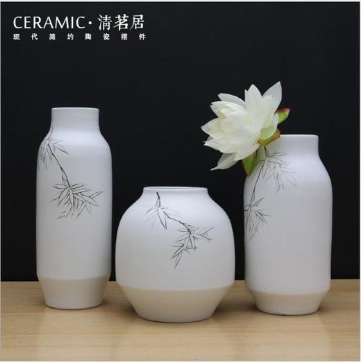 【陶瓷花瓶】景德镇客厅家居饰品陶瓷花瓶摆件 手绘现代简约工艺品 商品图0