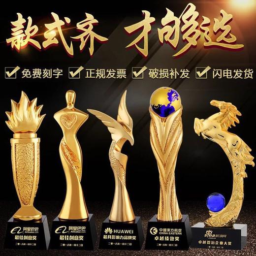 奖杯定制定做高档优秀员工奖品创意金属安斯卡小金人冠军奖杯刻字 商品图4