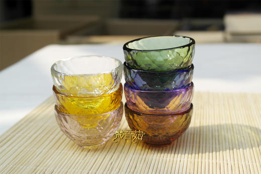 梵音苑七彩玻璃 琉璃供水杯 水碗 水杯 7个/套 商品图2