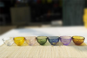 梵音苑七彩玻璃 琉璃供水杯 水碗 水杯 7个/套