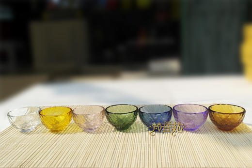梵音苑七彩玻璃 琉璃供水杯 水碗 水杯 7个/套 商品图0