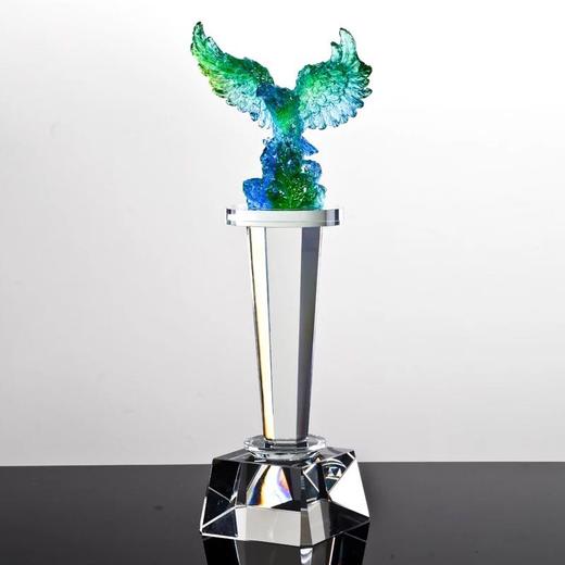 大展宏图创意琉璃奖杯定做高档水晶奖杯定制公司颁奖刻字制作 商品图3