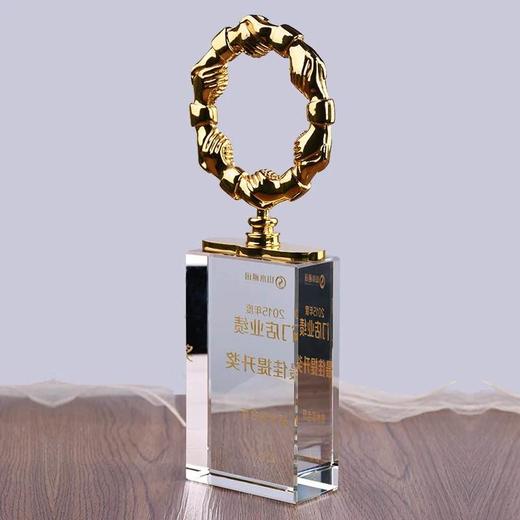 合作共赢奖杯金属奖杯定制握手奖杯经销商奖牌授权牌定做纪念品 商品图2