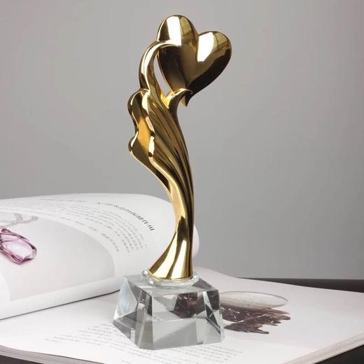 金属奖杯定制 爱心奖杯活动纪念品奖杯 水晶 定制水晶奖杯 商品图3