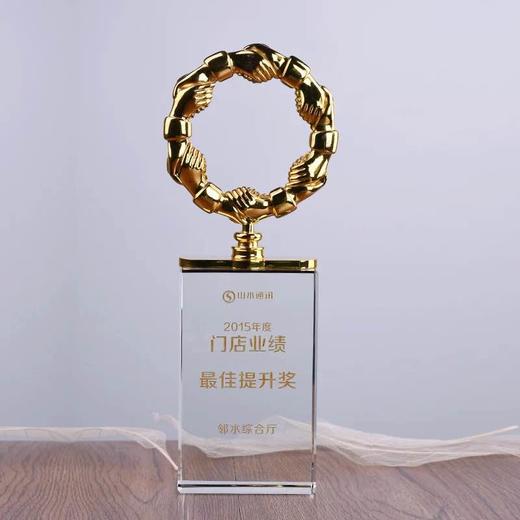 合作共赢奖杯金属奖杯定制握手奖杯经销商奖牌授权牌定做纪念品 商品图1
