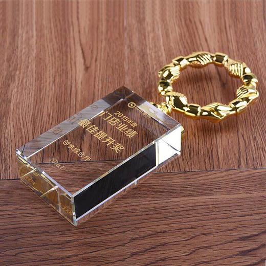 合作共赢奖杯金属奖杯定制握手奖杯经销商奖牌授权牌定做纪念品 商品图3