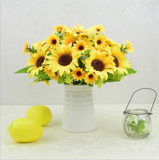 装饰品塑料花人造假花束仿真7头太阳花向日葵田园家居客厅装饰花
