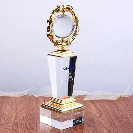 金属奖杯定制水晶奖杯 比赛奖品 创意水晶奖杯定制纪念品 定制 商品图1