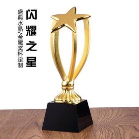 金属奖杯定制五角星奖杯纪念品定做公司年会表彰用品水晶奖杯刻字