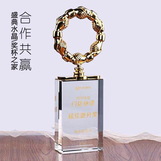 合作共赢奖杯金属奖杯定制握手奖杯经销商奖牌授权牌定做纪念品 商品图0