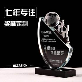 创意水晶奖杯奖牌定制高档授权牌荣誉冠军比赛奖杯定做颁奖刻字