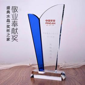 水晶奖牌水晶奖杯定制定做敬业奉献创意奖杯年会大学毕业纪念品