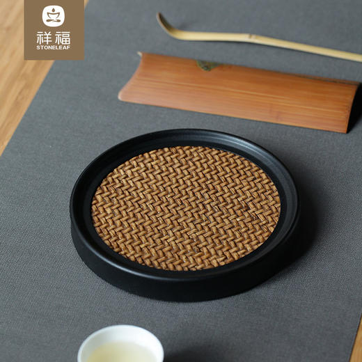 祥福丨竹编小茶承干泡壶承茶道配件
