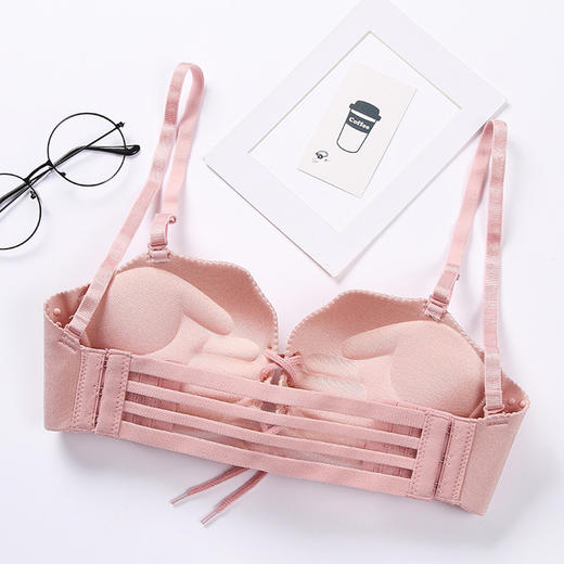 随心搭配随性美 日系少女美背无肩带内衣隐形胸罩性感聚拢收副乳无痕贝壳文胸七夕情人节 商品图2