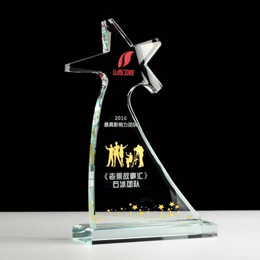奖杯水晶定制奖牌授权牌加盟牌纪念品表彰用品新款创意五角星奖杯 商品图3