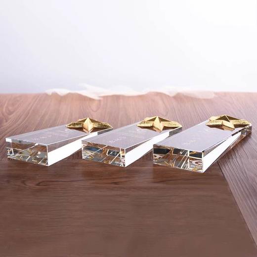 高档五角星水晶奖杯定制定做创意优秀员工颁奖奖杯奖品制作刻字 商品图4