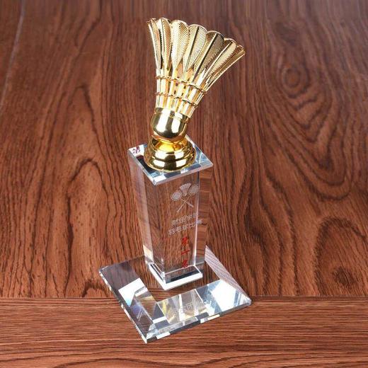 羽毛球比赛奖杯金属奖杯定制创意金属刻字制作体育比赛颁奖礼品 商品图3