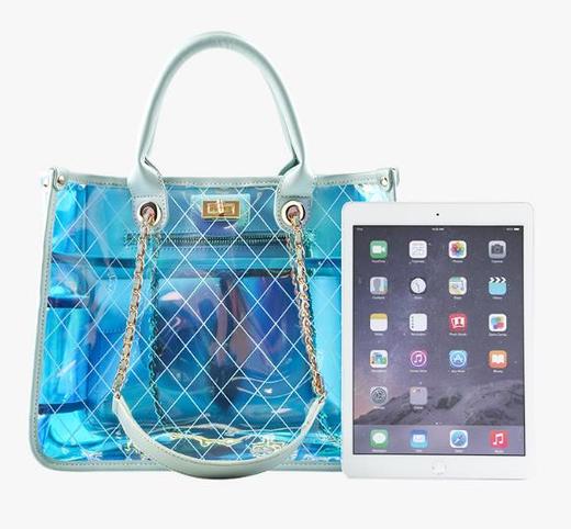 【服饰鞋包】新款时尚透明包镭射单肩斜挎包果冻包女 商品图0
