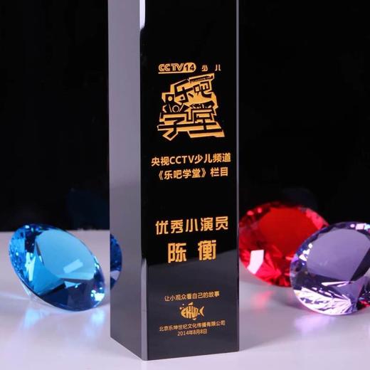 水晶奖杯奖牌钻石奖杯水晶定制创意荣誉奖座琉璃奖杯授权牌 商品图3