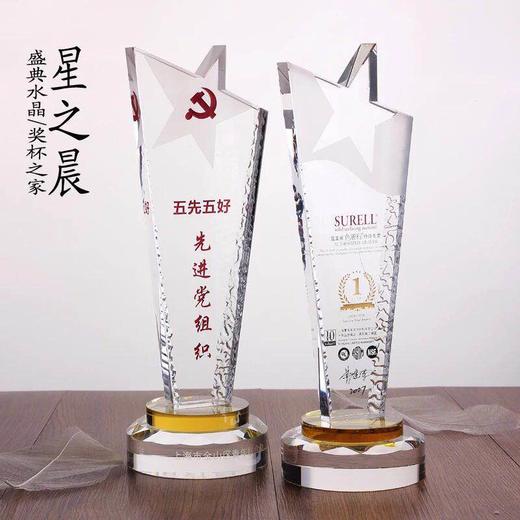 水晶奖杯奖牌定制纪念礼品创意五角星奖杯定做比赛企业年会颁奖 商品图0