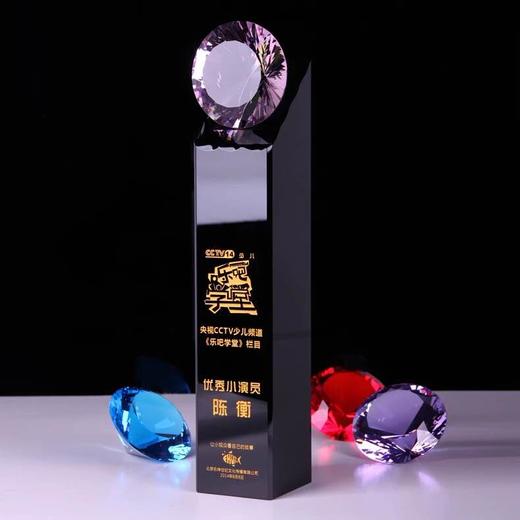 水晶奖杯奖牌钻石奖杯水晶定制创意荣誉奖座琉璃奖杯授权牌 商品图1