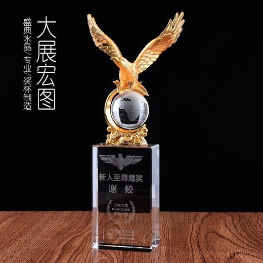 大展宏图水晶奖杯定制定做纪念品老鹰奖杯 金属奖杯定制年会奖品 商品图0
