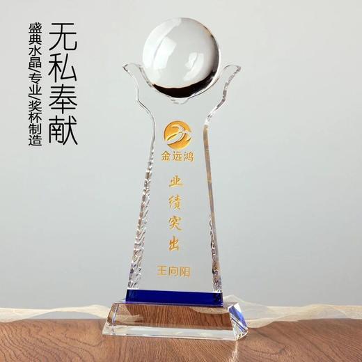 水晶奖杯定制 创意奖杯 公司年会表彰用品会议纪念品定做蒸蒸日上 商品图0