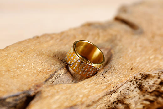 金光钛钢指环，可转动戒指 商品图4