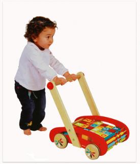 【儿童玩具】Janod木制宝宝智力学步珠算积木婴幼儿手推车六一儿童玩具 商品图1