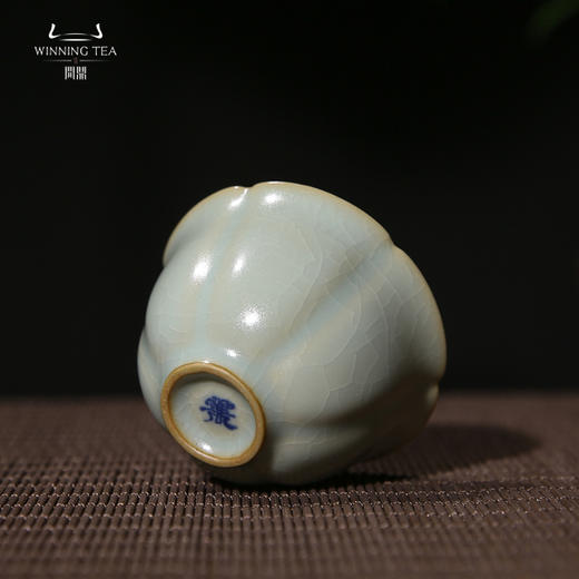 问鼎汝瓷收藏款天青小葵口杯（缺货） 商品图3