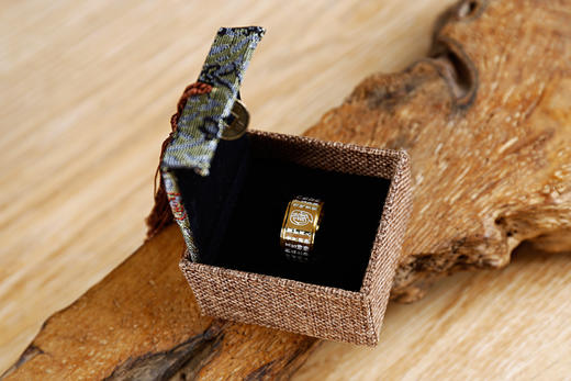 金光钛钢指环，可转动戒指 商品图7