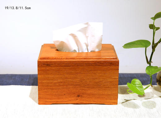 红桥红 精品  大果紫檀 【22  素面纸巾盒】全独板 榫卯结构  实用收藏 商品图0