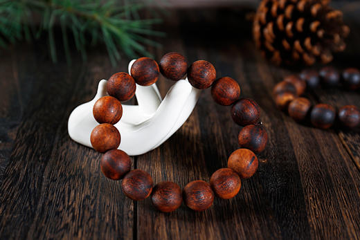 降真香手串，黑油麻丝料，15mm 商品图7