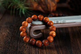 降真香手串，黑油麻丝料，15mm