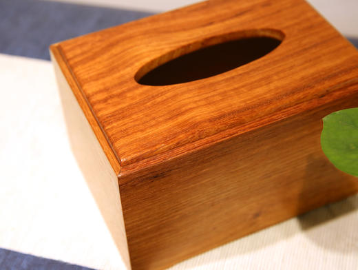红桥红 精品  大果紫檀 【22  素面纸巾盒】全独板 榫卯结构  实用收藏 商品图4