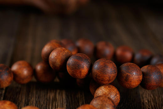 降真香手串，黑油麻丝料，15mm 商品图3